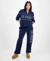 Rebellious One Juniors Los Angeles Quarter Zip Fleece Top Sweatpants In Blue