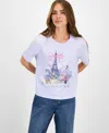 Rebellious One Juniors' Paris Bow Graphic T-shirt