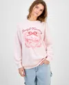 Rebellious One Juniors' Peaceful Harmony-graphic Sweatshirt In Pink