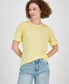 Rebellious One Juniors' Super Soft Crewneck Tee In Double Cream