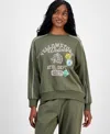 Rebellious One Juniors' Yellowstone Crewneck Sweatshirt In Green
