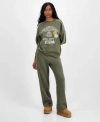 Rebellious One Juniors Yellowstone Crewneck Sweatshirt Piped Sweatpants In Green