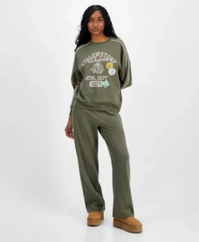REBELLIOUS ONE JUNIORS YELLOWSTONE CREWNECK SWEATSHIRT PIPED SWEATPANTS