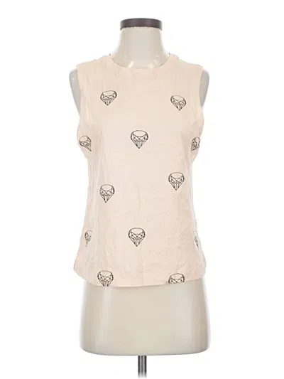 Rebellious One Sleeveless Top Ivory Hearts Pattern Keyhole Neckline Tops In Neutral