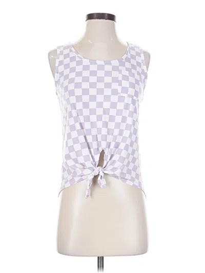 Pre-owned Rebellious One Tank Top Purple Checkered/gingham Pattern Halter Neckline Tops