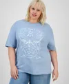 Rebellious One Trendy Plus Size Cosmic Butterfly Cotton T-shirt