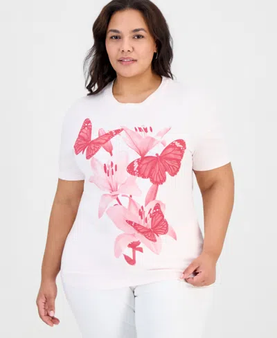 Rebellious One Trendy Plus Size Cotton Graphic Boyfriend T-shirt In White