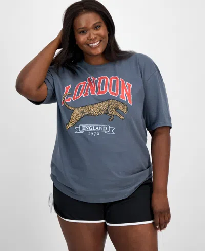 Rebellious One Trendy Plus Size Cotton Short-sleeve Cheetah London England Graphic T-shirt