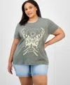 Rebellious One Trendy Plus Size Graphic Print Butterfly T-shirt