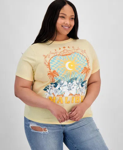 Rebellious One Trendy Plus Size Malibu Graphic T-shirt In French Van
