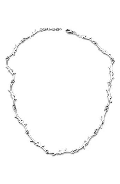 Rebl Barbed Wire Chain Necklace In Silver