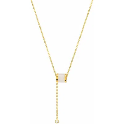 Rebl Barrel Y Necklace In Gold