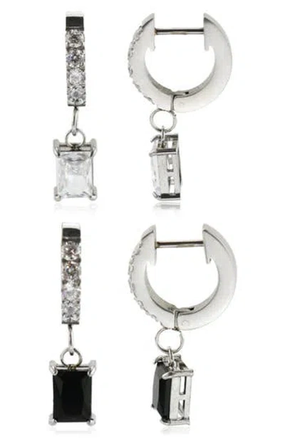 Rebl Blaze Set Of 2 Drop Earrings In Silver