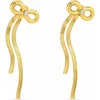 Rebl Bow Chain Drop Front/back Earrings In Gold