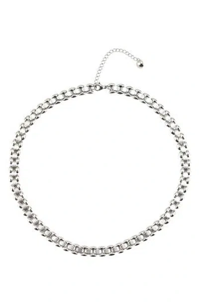 Rebl Box Chain Necklace In Silver