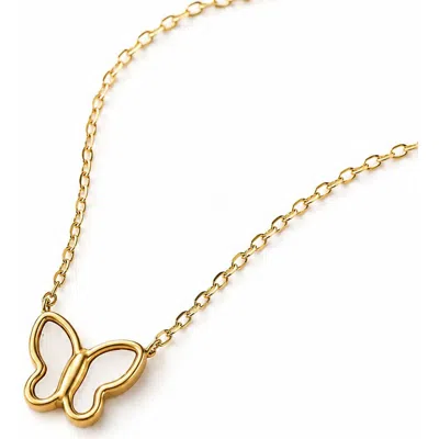 Rebl Butterfly Pendant Necklace In Gold