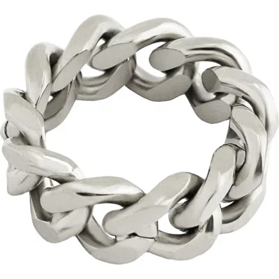 Rebl Chain Band Ring In Silver