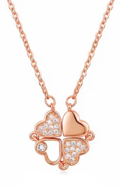 Rebl Crystal Clover Pendant Necklace In Gold