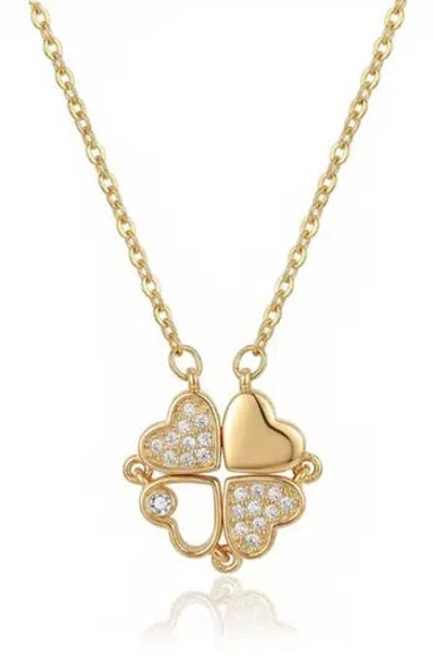 Rebl Crystal Clover Pendant Necklace In Gold