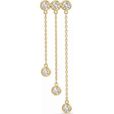 Rebl Cubic Zirconia Chain Drop Earrings In Gold