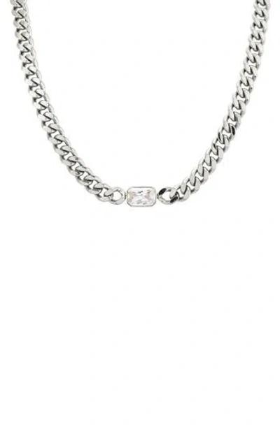 Rebl Cubic Zirconia Curb Chain Necklace