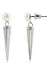 Rebl Cultured Pearl Spike Drop Earrings