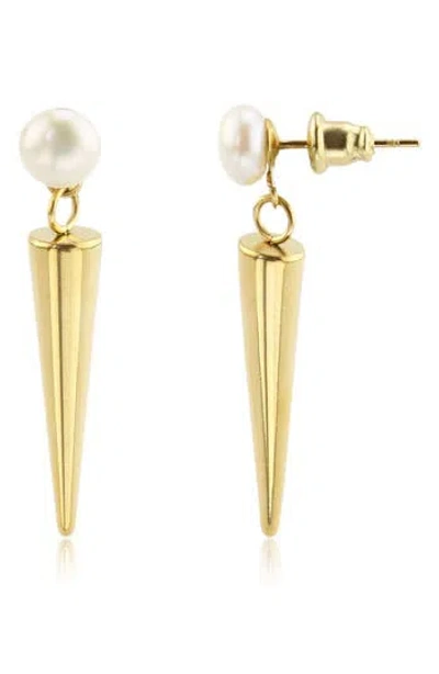 Rebl Cultured Pearl Spike Drop Earrings