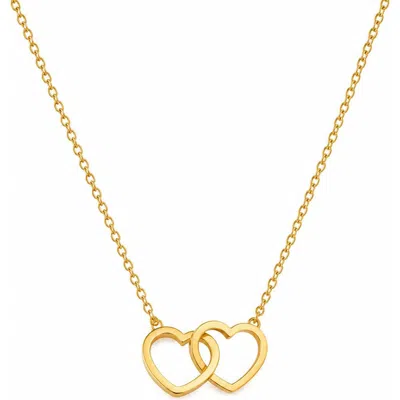 Rebl Double Heart Pendant Necklace In Gold