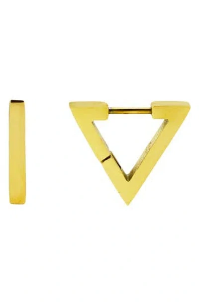 Rebl Gender Inclusive 16mm Triangle Hoop Earrings In Yellow