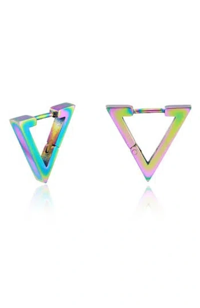 Rebl Gender Inclusive 16mm Triangle Hoop Earrings In Multi