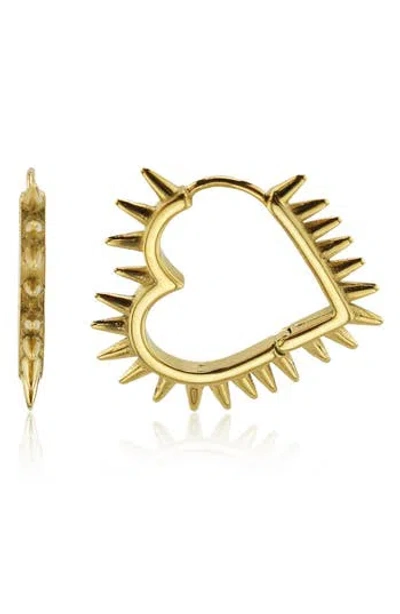 Rebl Gender Inclusive 25mm Heart Of Thorn Hoop Earrings In Gold
