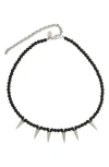 Rebl Gender Inclusive Alfie Beaded Neclace In Black And Silver