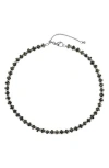 Rebl Gender Inclusive Beaded Necklace In Gray