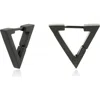 Rebl Gender Inclusive Beau Triangle Hoop Earrings In Black