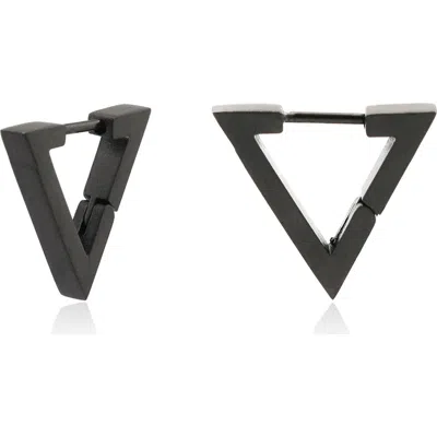Rebl Gender Inclusive Beau Triangle Hoop Earrings In Black