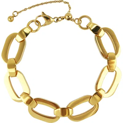 Rebl Gender Inclusive Blacke Chain Bracelet In Gold