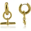 Rebl Gender Inclusive Blythe Toggle Drop Earrings In Gold