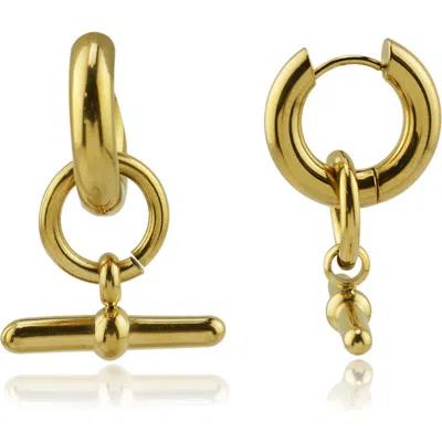Rebl Gender Inclusive Blythe Toggle Drop Earrings In Gold