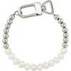 Rebl Gender Inclusive Diana Faux Pearl Bracelet In Silver And Pearl