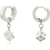 Rebl Gender Inclusive Dice Huggie Hoop Earrings
