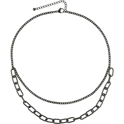 Rebl Gender Inclusive Double Layer Paperclip Chain Necklace