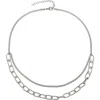 Rebl Gender Inclusive Double Layer Paperclip Chain Necklace