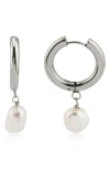 Rebl Gender Inclusive Eights Curb Drop Earrings In Silver