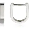 Rebl Gender Inclusive Geometric Huggie Hoop Earrings In Silver