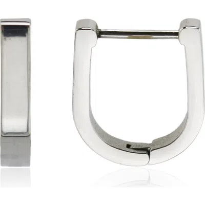 Rebl Gender Inclusive Geometric Huggie Hoop Earrings In Metallic