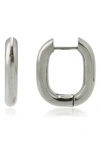 Rebl Gender Inclusive Geometric Huggie Hoop Earrings In Silver