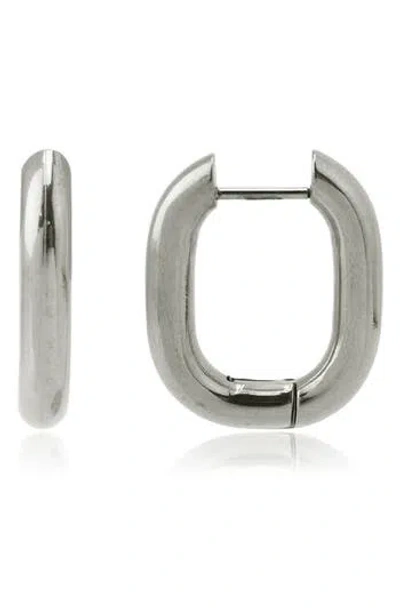 Rebl Gender Inclusive Geometric Huggie Hoop Earrings In Metallic