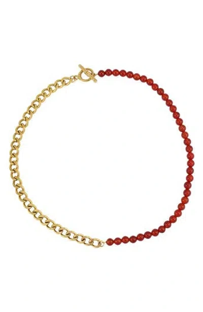 Rebl Gender Inclusive Half Cuban Half Beaded Chain Necklace