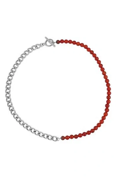Rebl Gender Inclusive Half Cuban Half Beaded Chain Necklace