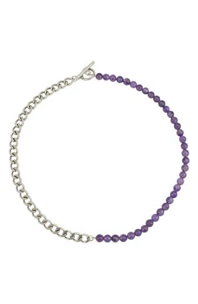 Rebl Gender Inclusive Half Cuban Half Beaded Chain Necklace